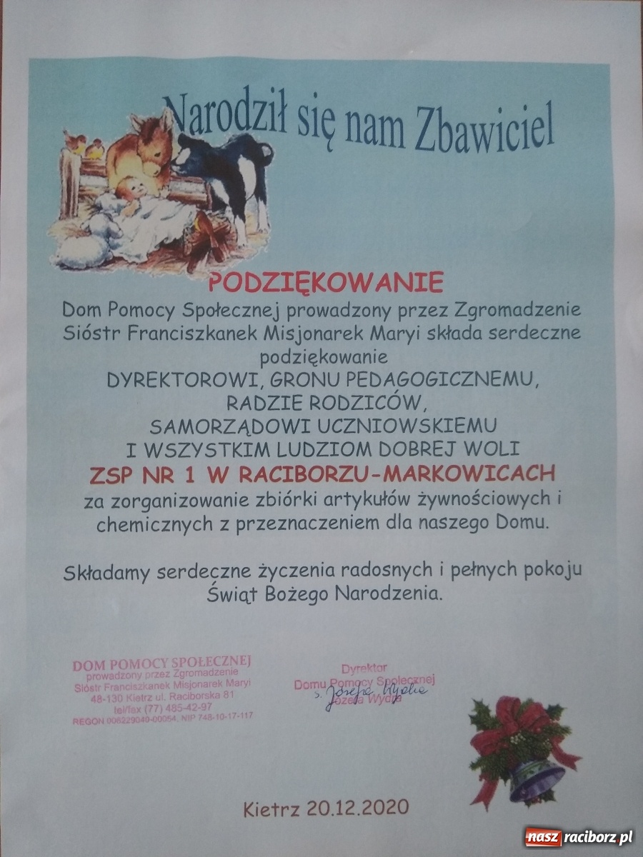 Zdjęcie w galerii na portalu naszraciborz.pl: Szkoła w Markowicach pomogła siostrom z Kietrza wiadomości z regionu