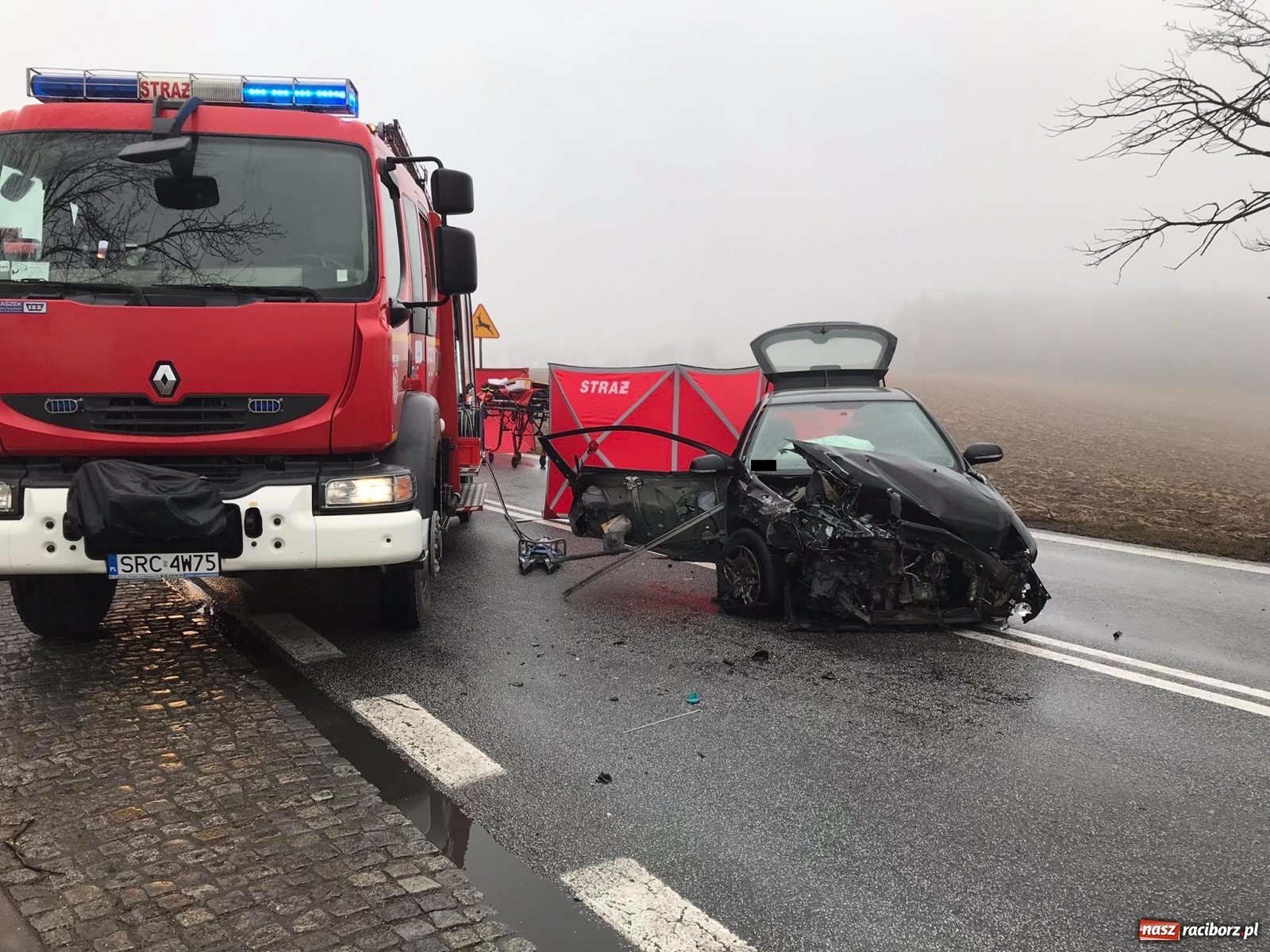 Zdjęcie w galerii na portalu naszraciborz.pl: Tragiczny wypadek na DK 45 Racibórz-Opole [FOTO] wiadomości z regionu