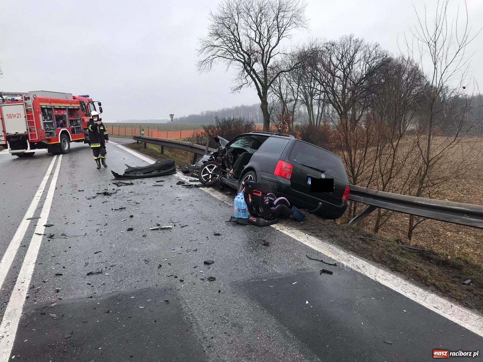 Zdjęcie w galerii na portalu naszraciborz.pl: Tragiczny wypadek na DK 45 Racibórz-Opole [FOTO] wiadomości z regionu