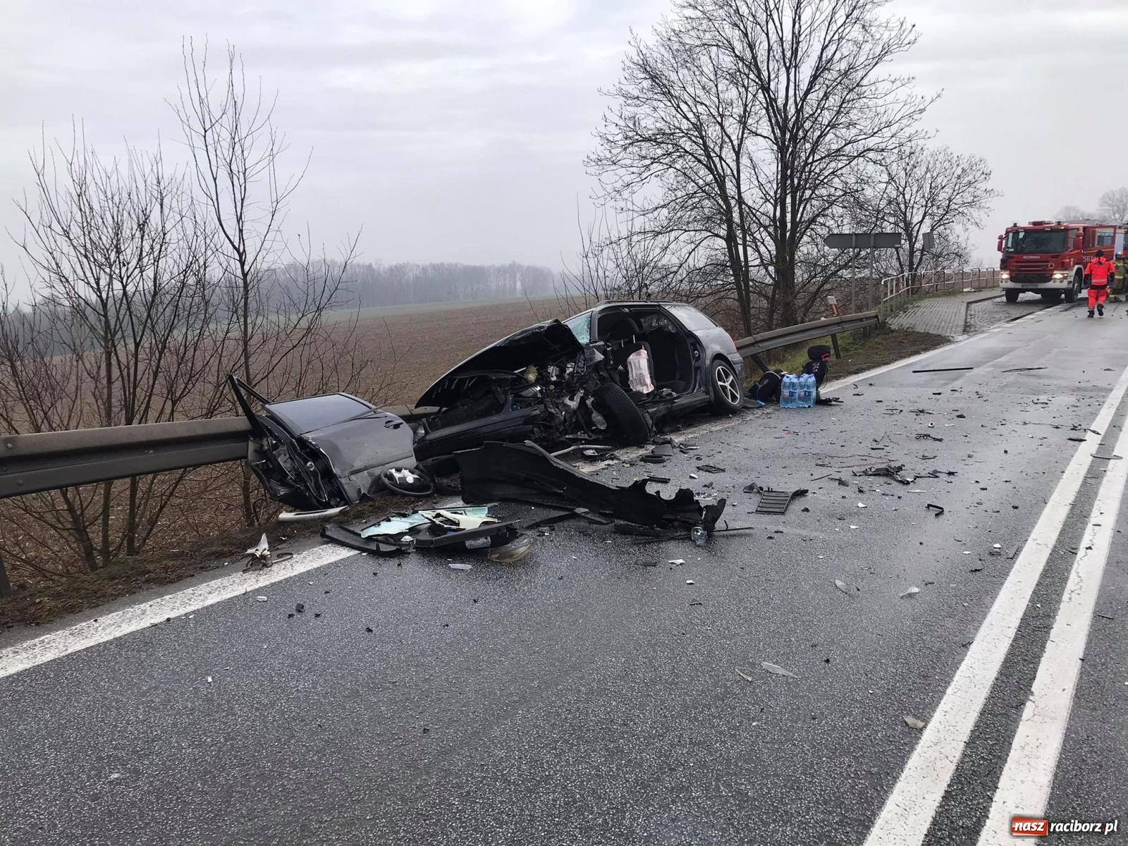 Zdjęcie w galerii na portalu naszraciborz.pl: Tragiczny wypadek na DK 45 Racibórz-Opole [FOTO] wiadomości z regionu