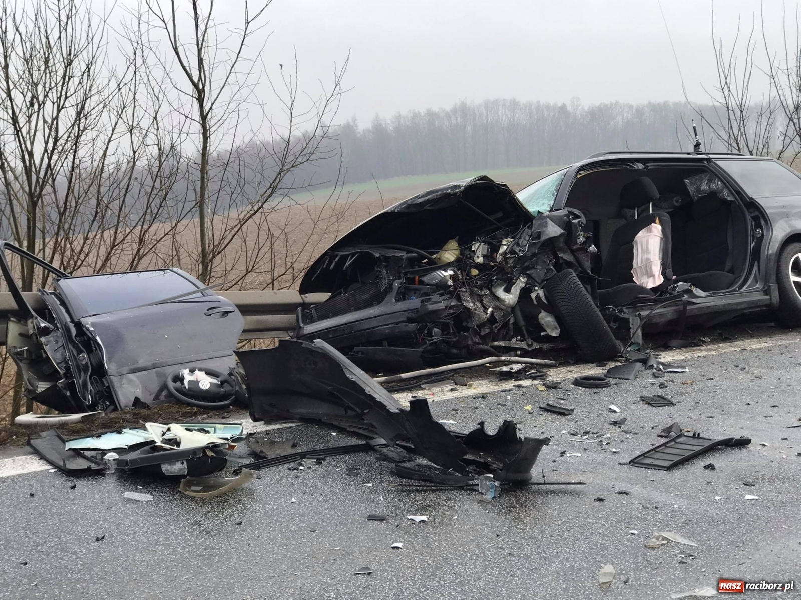 Zdjęcie w galerii na portalu naszraciborz.pl: Tragiczny wypadek na DK 45 Racibórz-Opole [FOTO] wiadomości z regionu