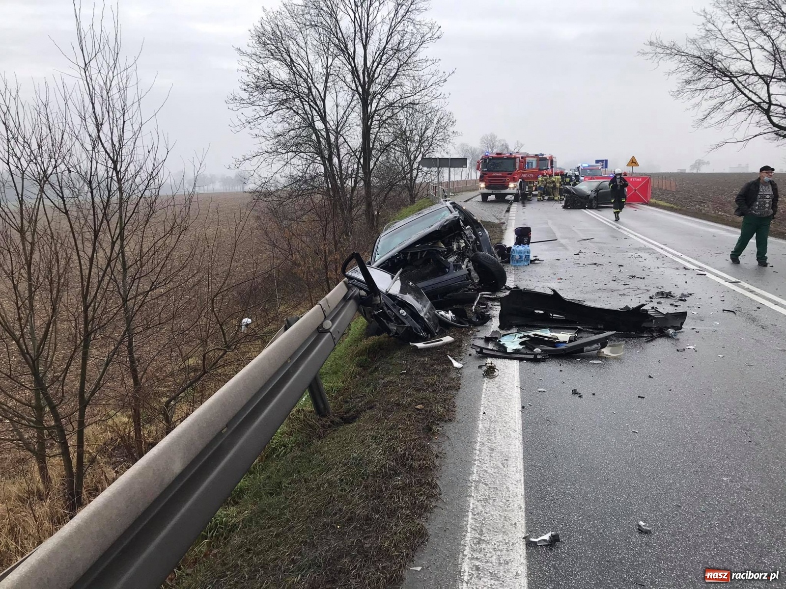 Zdjęcie w galerii na portalu naszraciborz.pl: Tragiczny wypadek na DK 45 Racibórz-Opole [FOTO] wiadomości z regionu