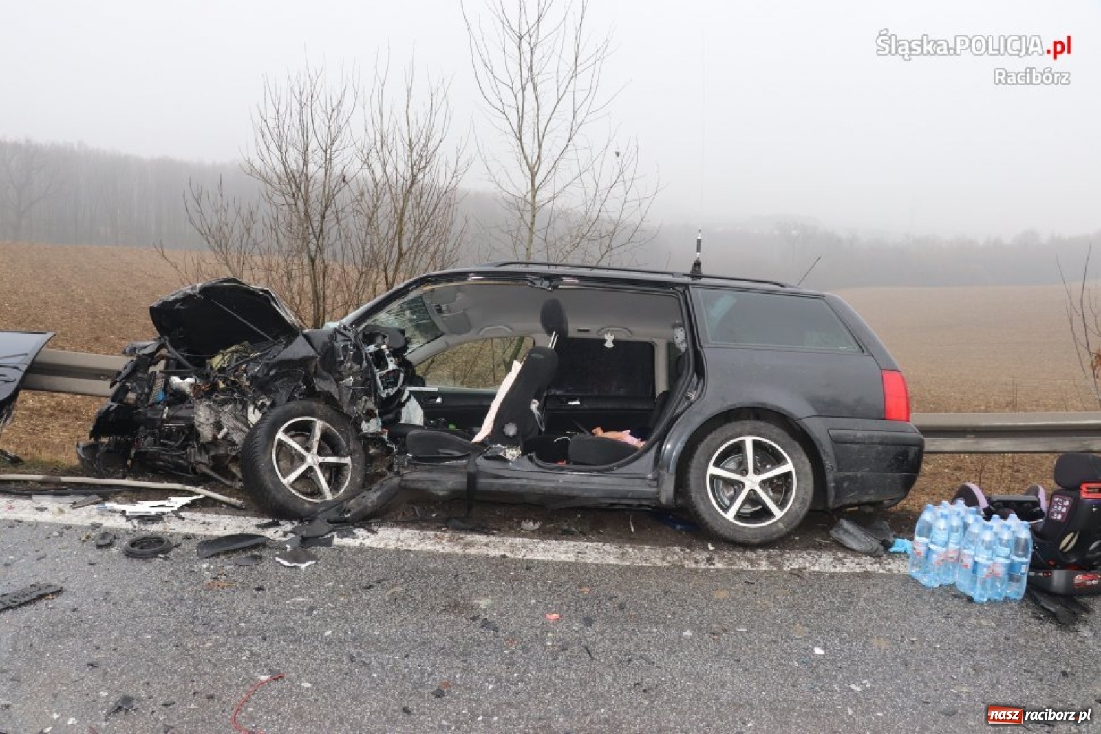 Zdjęcie w galerii na portalu naszraciborz.pl: Tragiczny wypadek na DK 45 Racibórz-Opole [FOTO] wiadomości z regionu