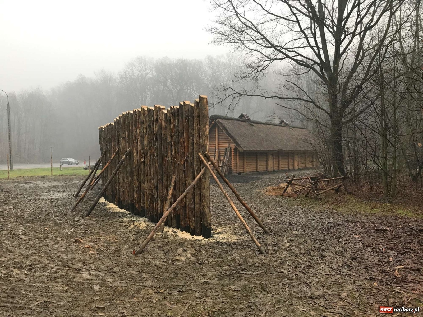 Zdjęcie w galerii na portalu naszraciborz.pl: Przy grodzie pod Oborą stanęła palisada wiadomości z regionu