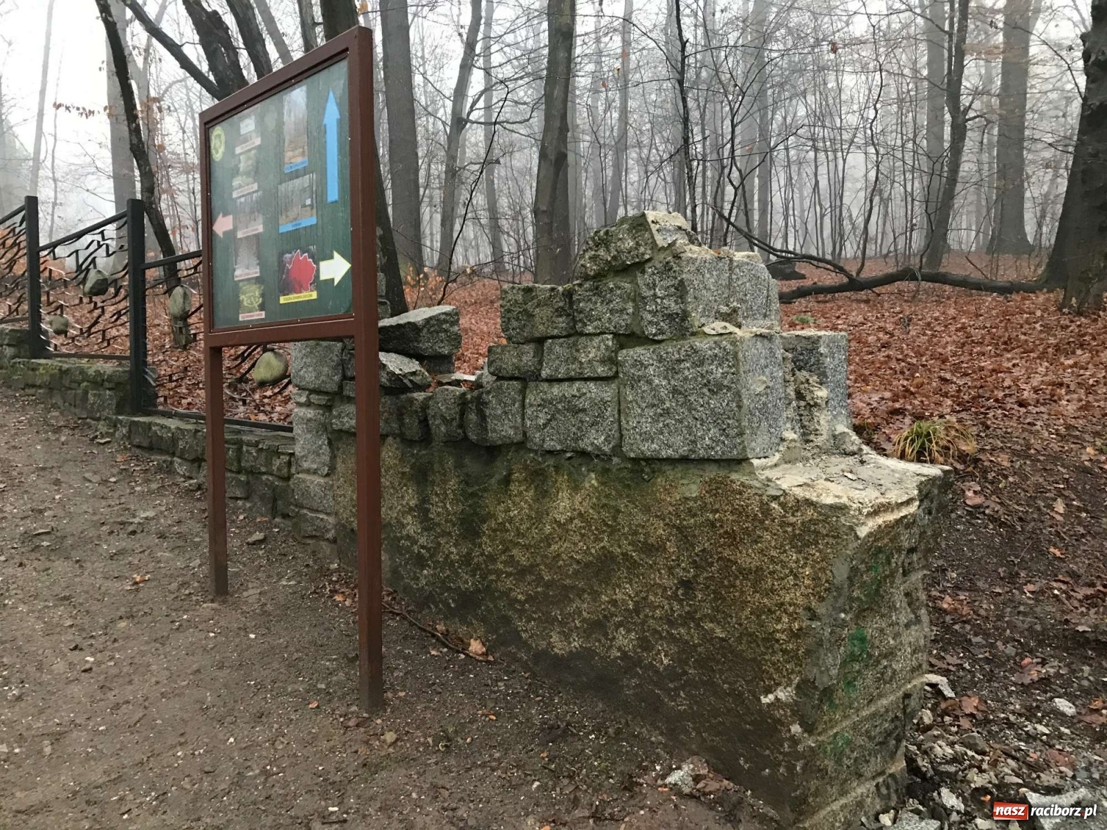Zdjęcie w galerii na portalu naszraciborz.pl: Tyle zostało z kamiennej bramy w raciborskim Arboretum [FOTO] wiadomości z regionu