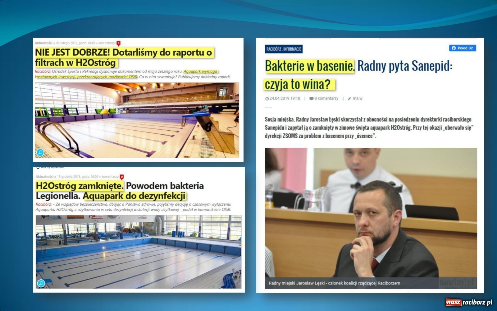 Zdjęcie w galerii na portalu naszraciborz.pl: Aquapark H2Ostróg wymaga pilnej naprawy. W trosce o Państwa zdrowie i bezpieczeństwo  wiadomości z regionu