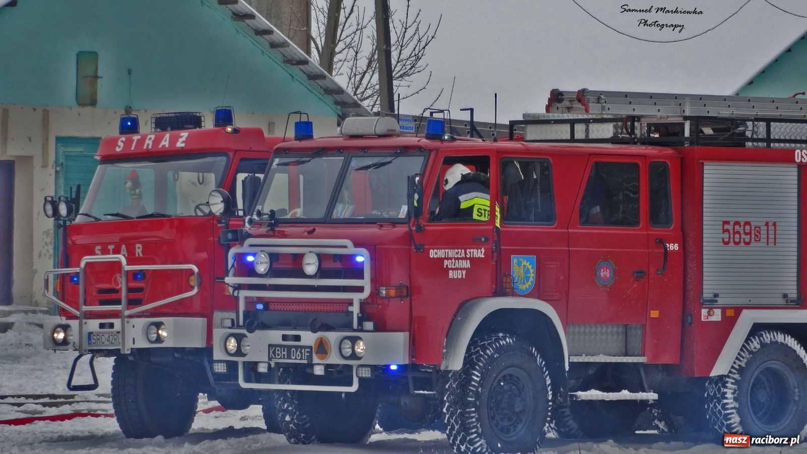 Zdjęcie w galerii na portalu naszraciborz.pl: Dym nad Rudami. Pożar na farmie drobiu wiadomości z regionu