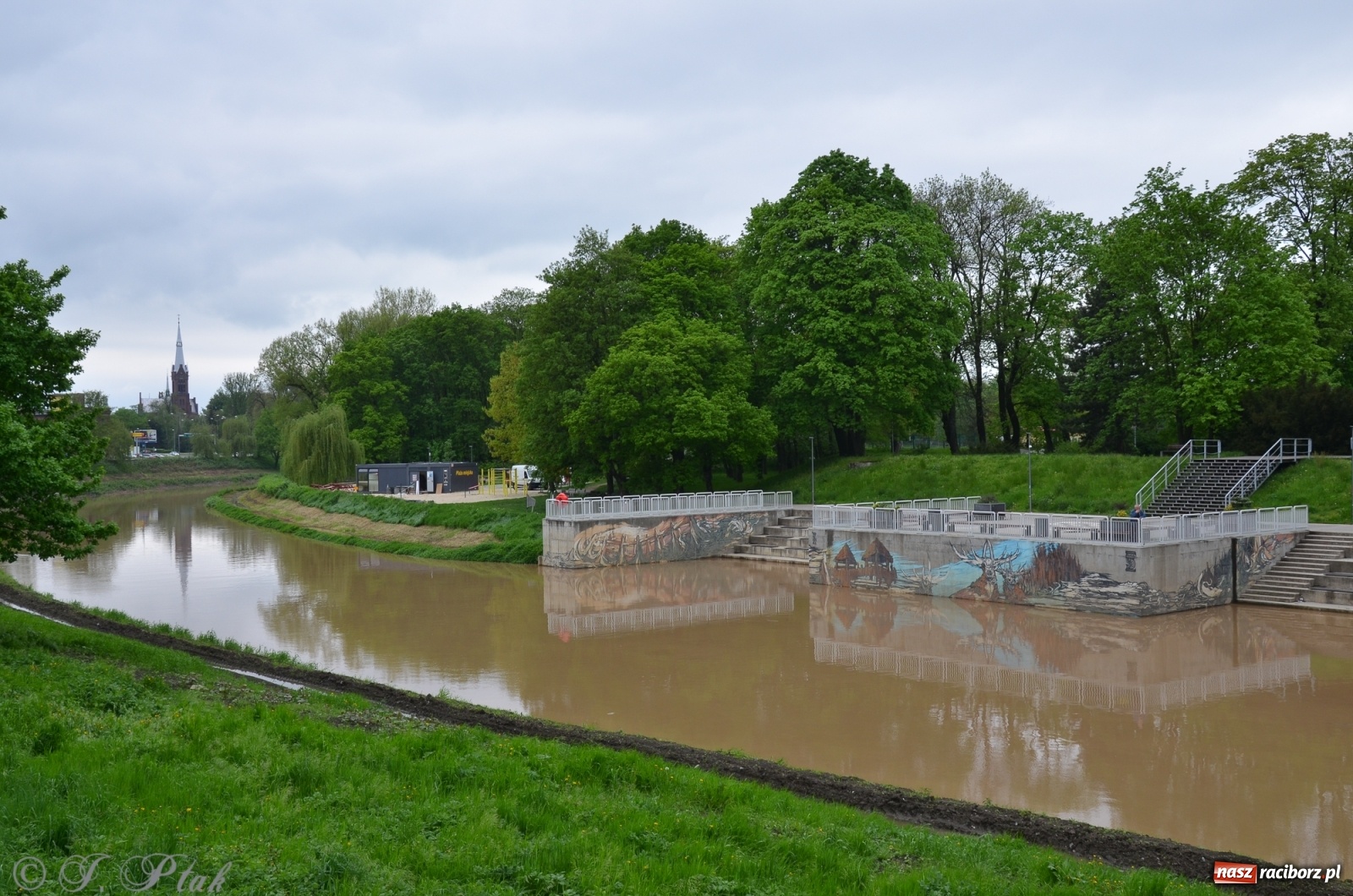 Zdjęcie w galerii na portalu naszraciborz.pl: Odra zamknięta dla żeglugi. Zdjęcia rzeki po nawałnicach wiadomości z regionu