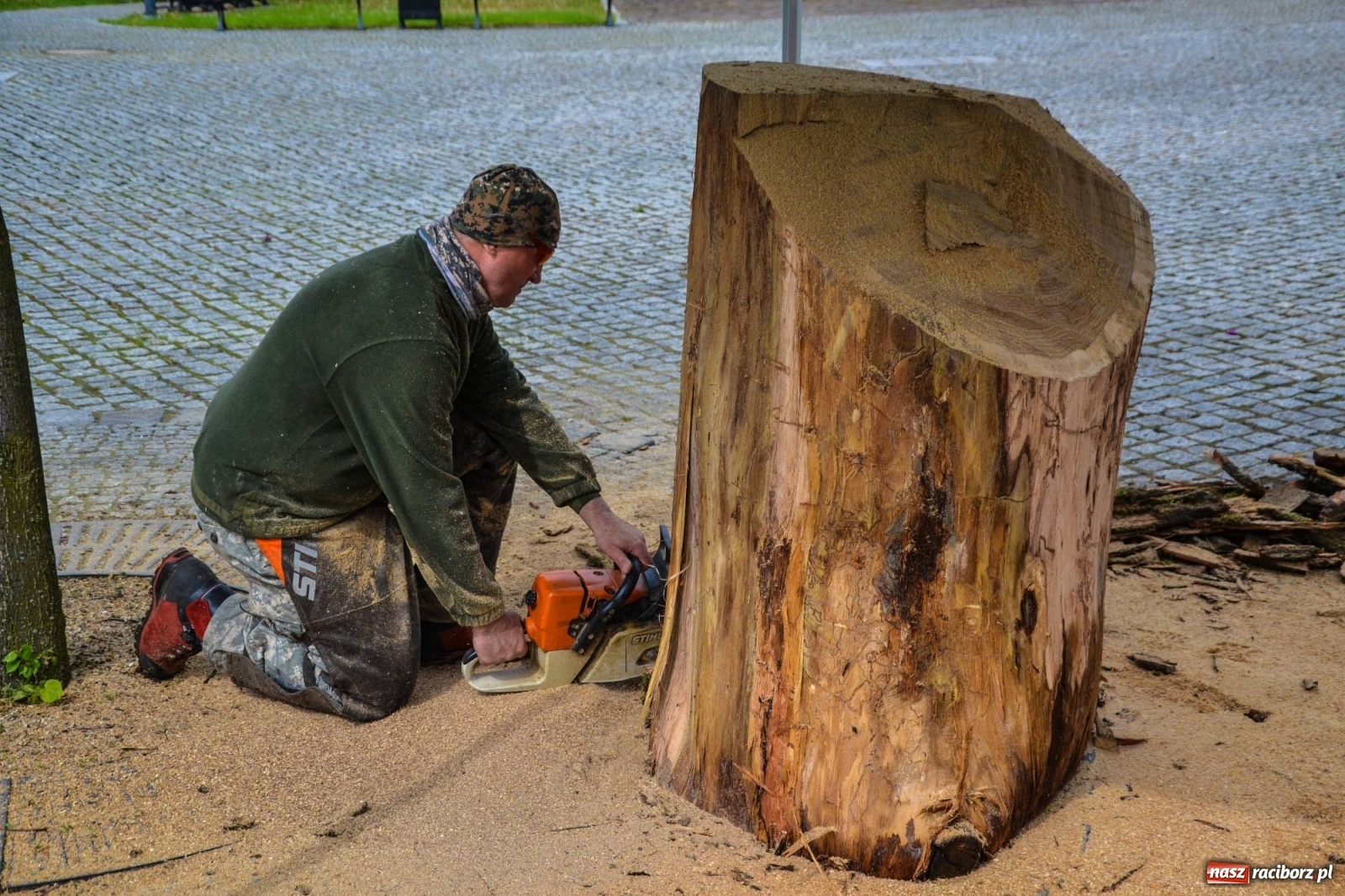 Zdjęcie w galerii na portalu naszraciborz.pl: Na zamku ruszył plener rzeźbiarski. Powstają rzeźbione postacie książąt raciborskich wiadomości z regionu
