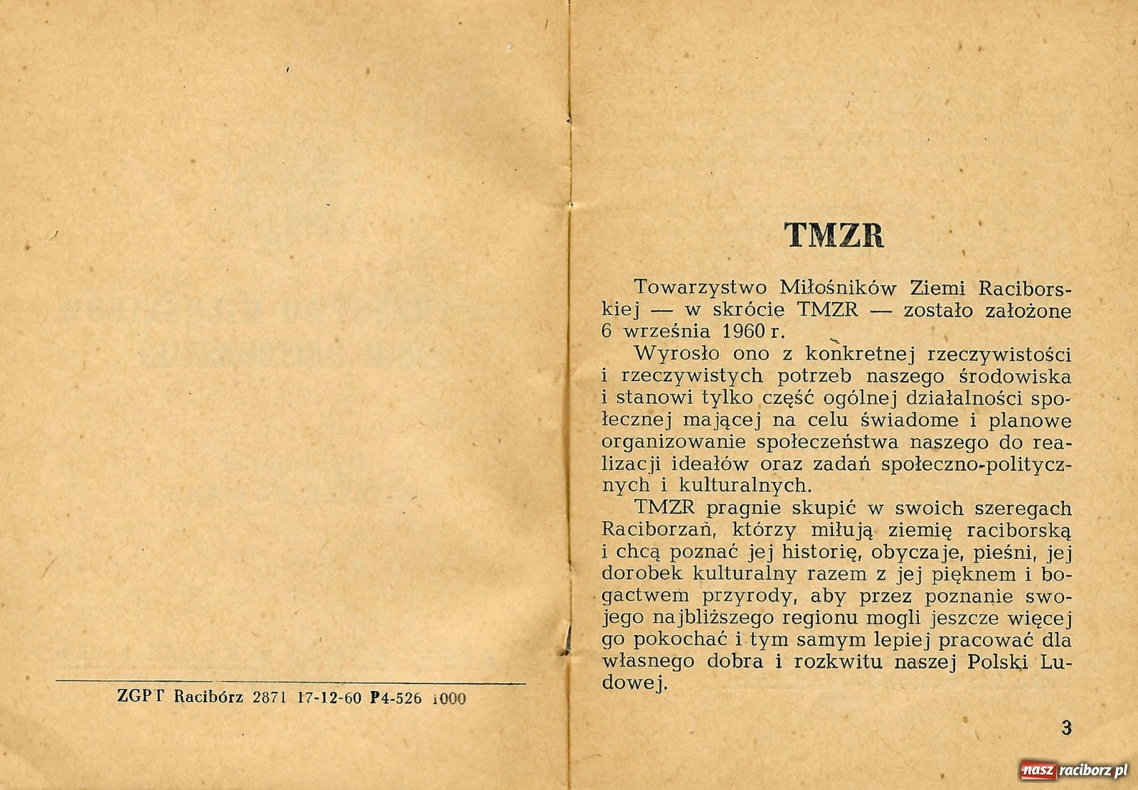 Zdjęcie w galerii na portalu naszraciborz.pl:  Z bibliotecznego archiwum - początki TMZR w Raciborzu wiadomości z regionu