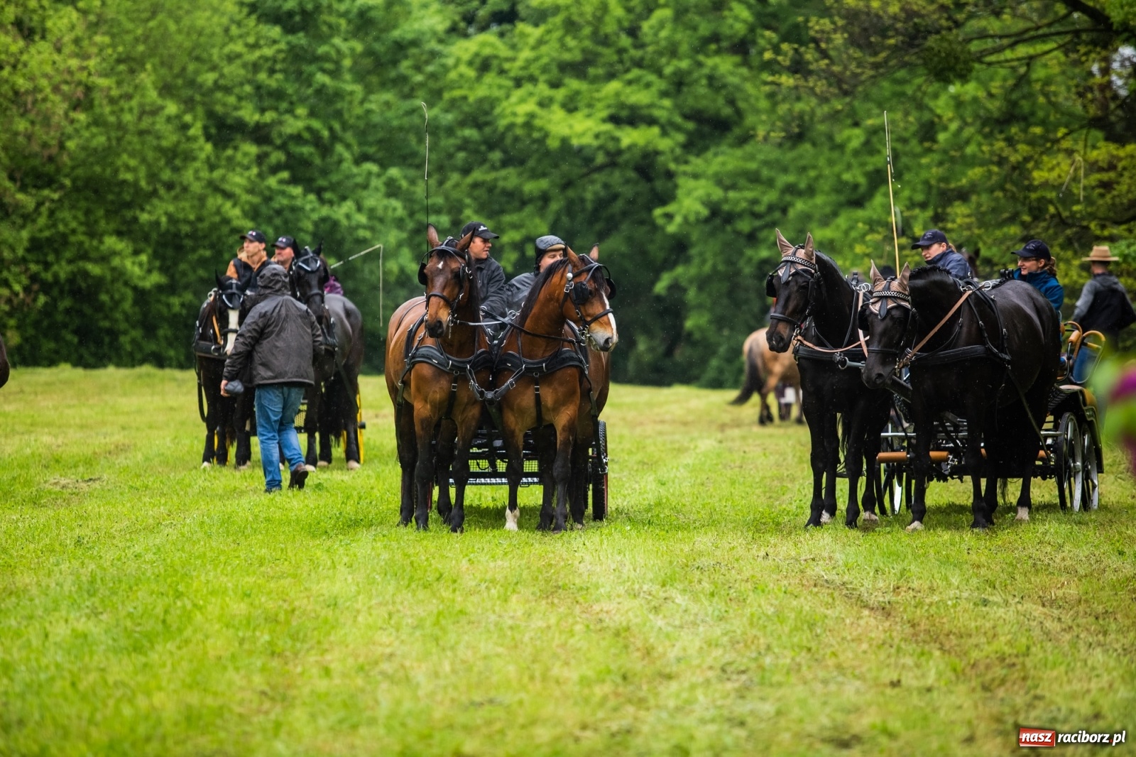 Zdjęcie w galerii na portalu naszraciborz.pl: III Procesja Konna na św. Urbana w Łubowicach. Jeźdźcy w strugach deszczu wiadomości z regionu