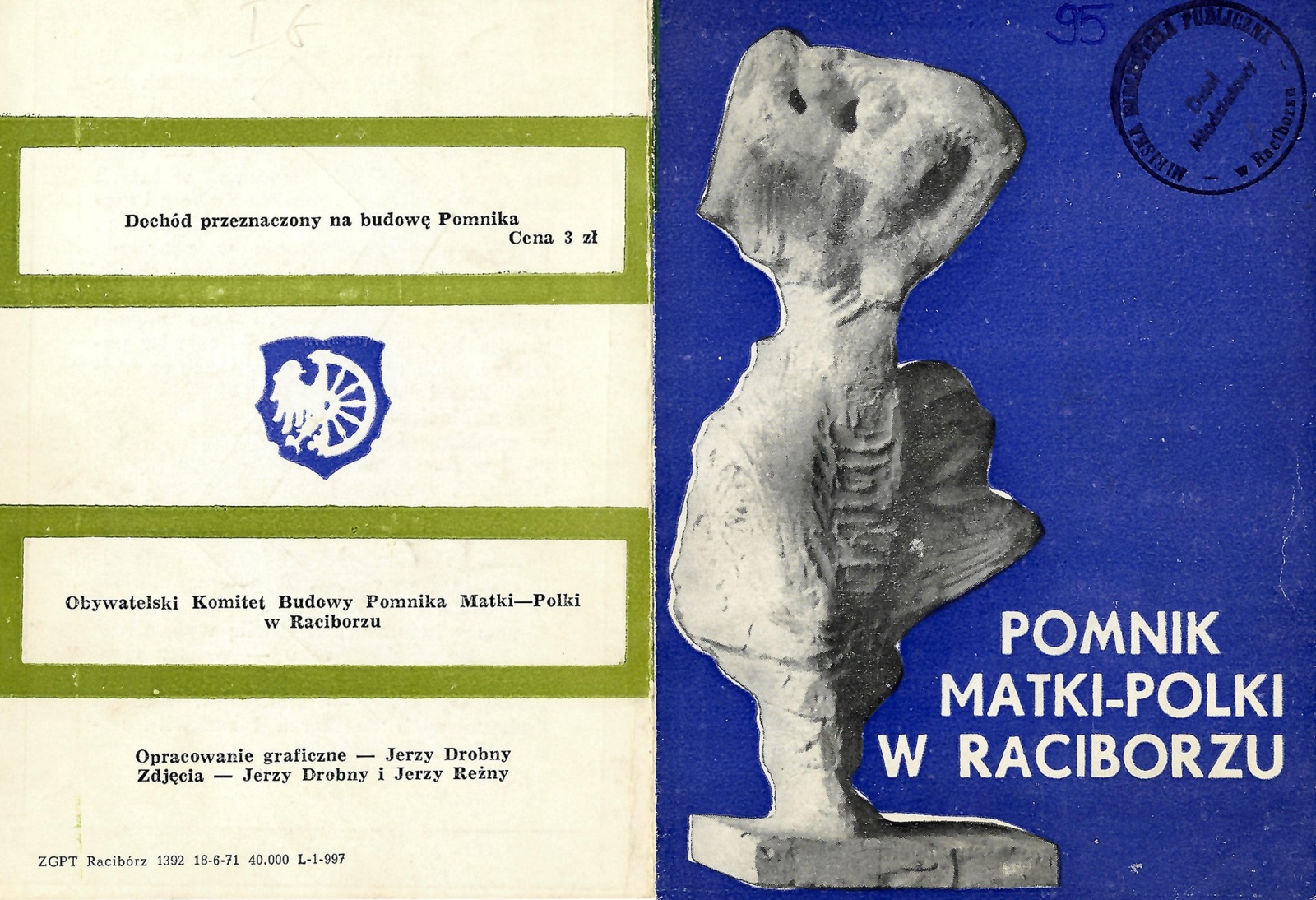 Zdjęcie w galerii na portalu naszraciborz.pl: Z archiwum biblioteki. Pomnik Matki Polki wiadomości z regionu