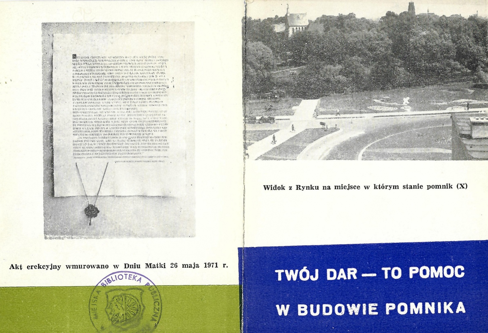 Zdjęcie w galerii na portalu naszraciborz.pl: Z archiwum biblioteki. Pomnik Matki Polki wiadomości z regionu