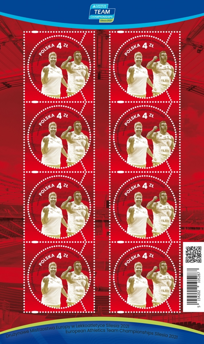 Zdjęcie w galerii na portalu naszraciborz.pl: Drużynowe Mistrzostwa Europy w Lekkoatletyce na nowym znaczku Poczty Polskiej wiadomości z regionu