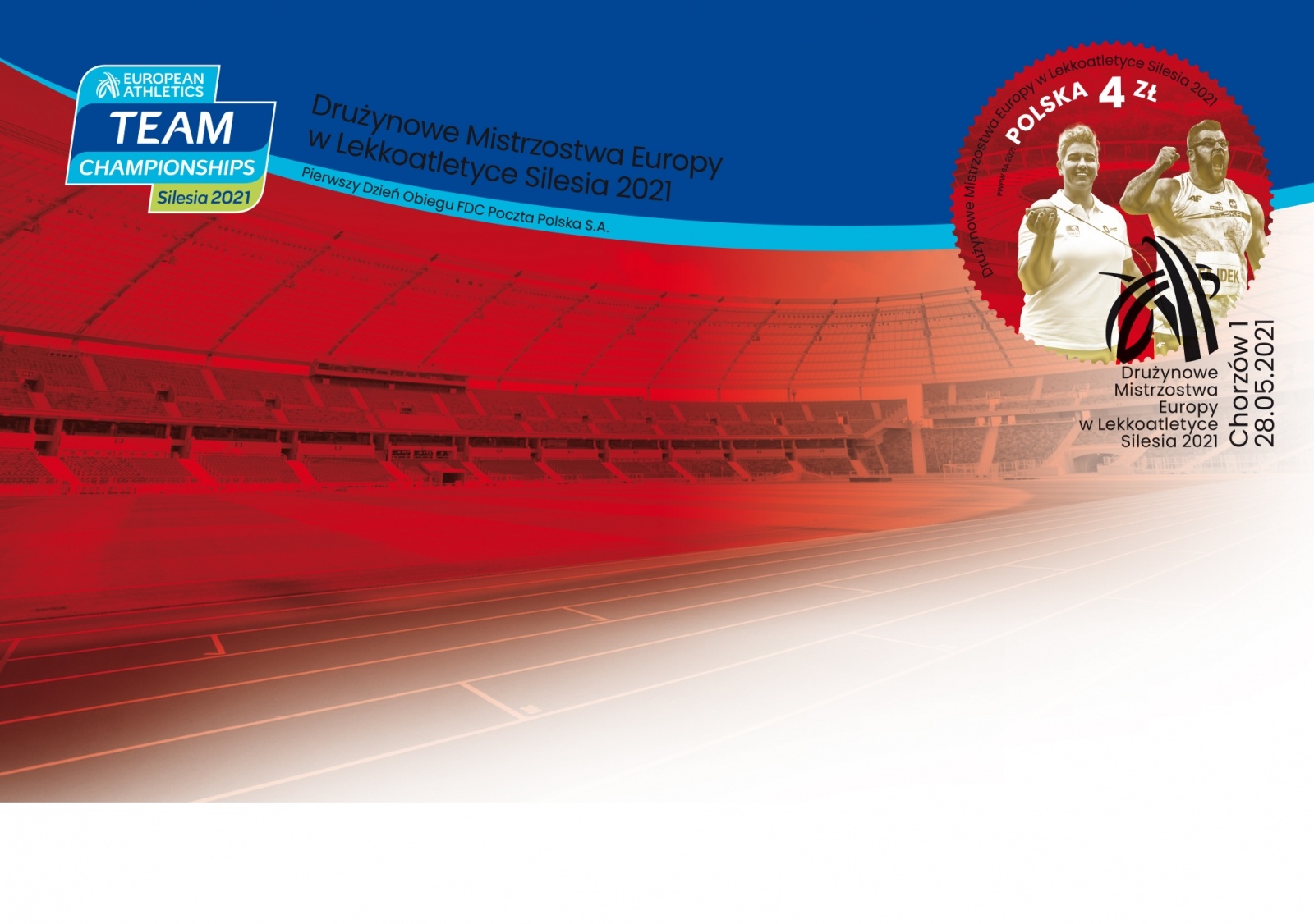 Zdjęcie w galerii na portalu naszraciborz.pl: Drużynowe Mistrzostwa Europy w Lekkoatletyce na nowym znaczku Poczty Polskiej wiadomości z regionu