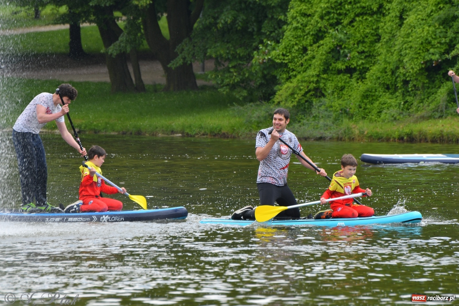 Zdjęcie w galerii na portalu naszraciborz.pl: Racibórz. Wielkie wiosłowanie w parku m. Roth wiadomości z regionu