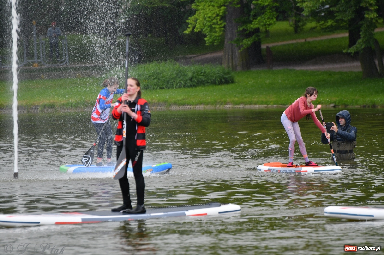Zdjęcie w galerii na portalu naszraciborz.pl: Racibórz. Wielkie wiosłowanie w parku m. Roth wiadomości z regionu