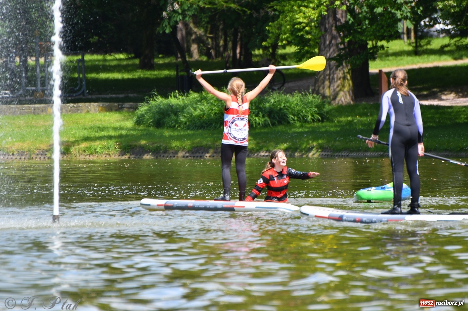Zdjęcie w galerii na portalu naszraciborz.pl: Racibórz. Wielkie wiosłowanie w parku m. Roth wiadomości z regionu