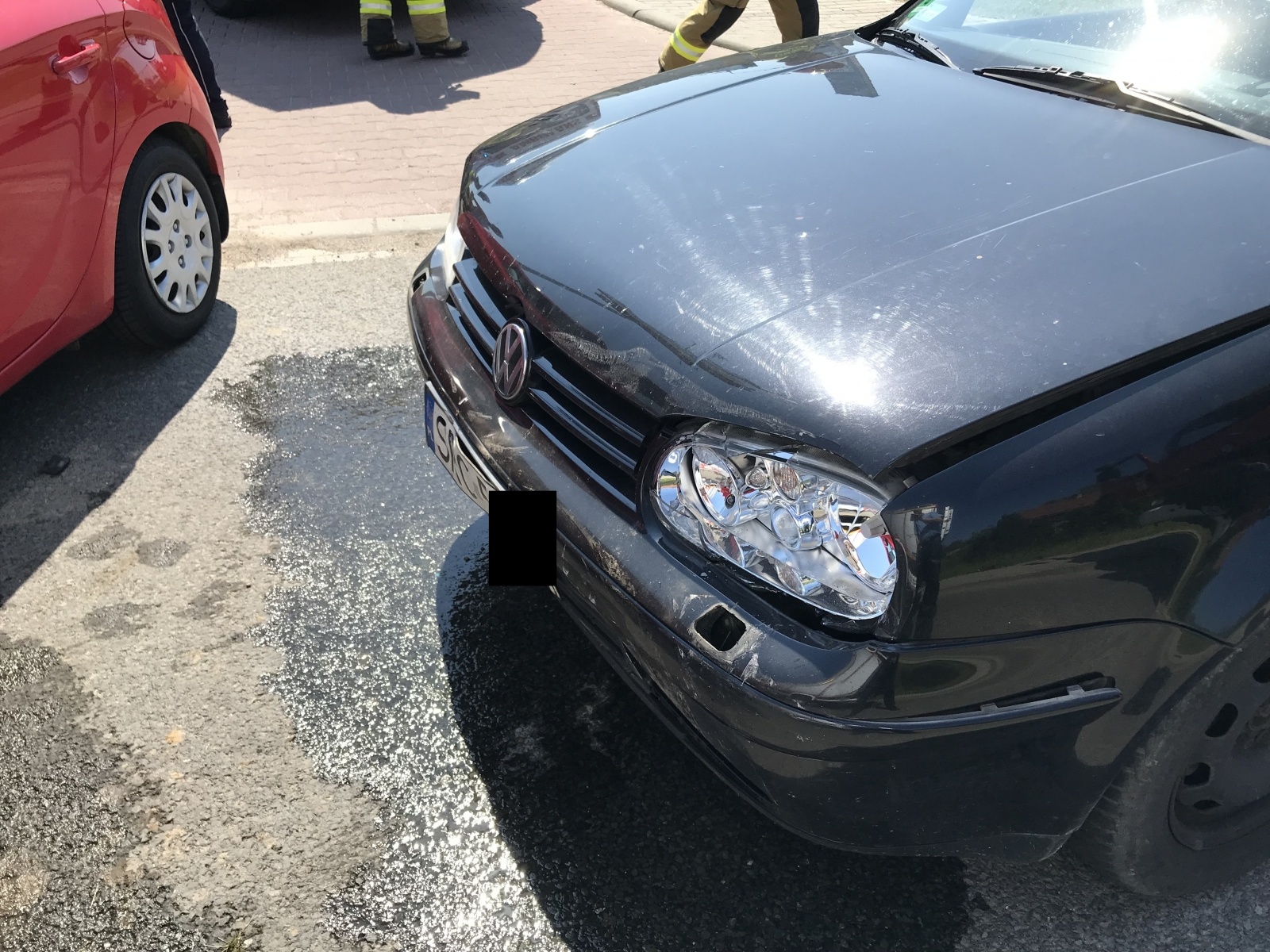 Zdjęcie w galerii na portalu naszraciborz.pl: Zderzenie hyundaia i volkswagena golfa na Rudzkiej [FOTO] wiadomości z regionu