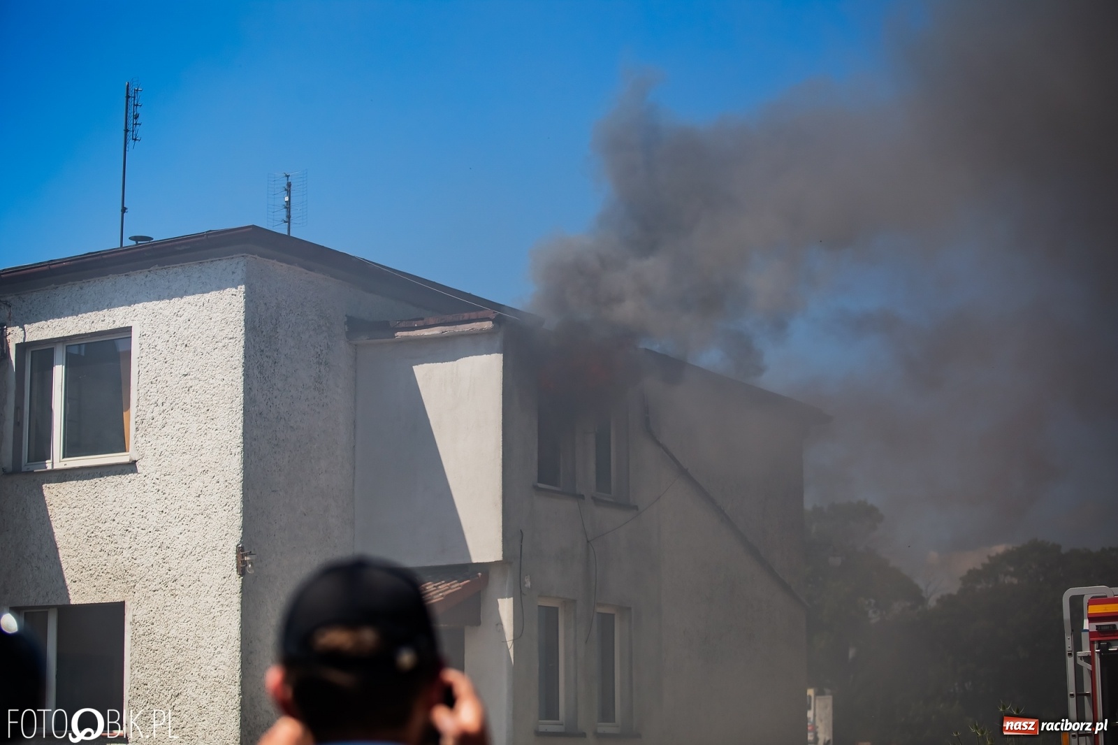 Zdjęcie w galerii na portalu naszraciborz.pl: Pożar pustostanu przy budowanej obwodnicy [FOTO i WIDEO] wiadomości z regionu