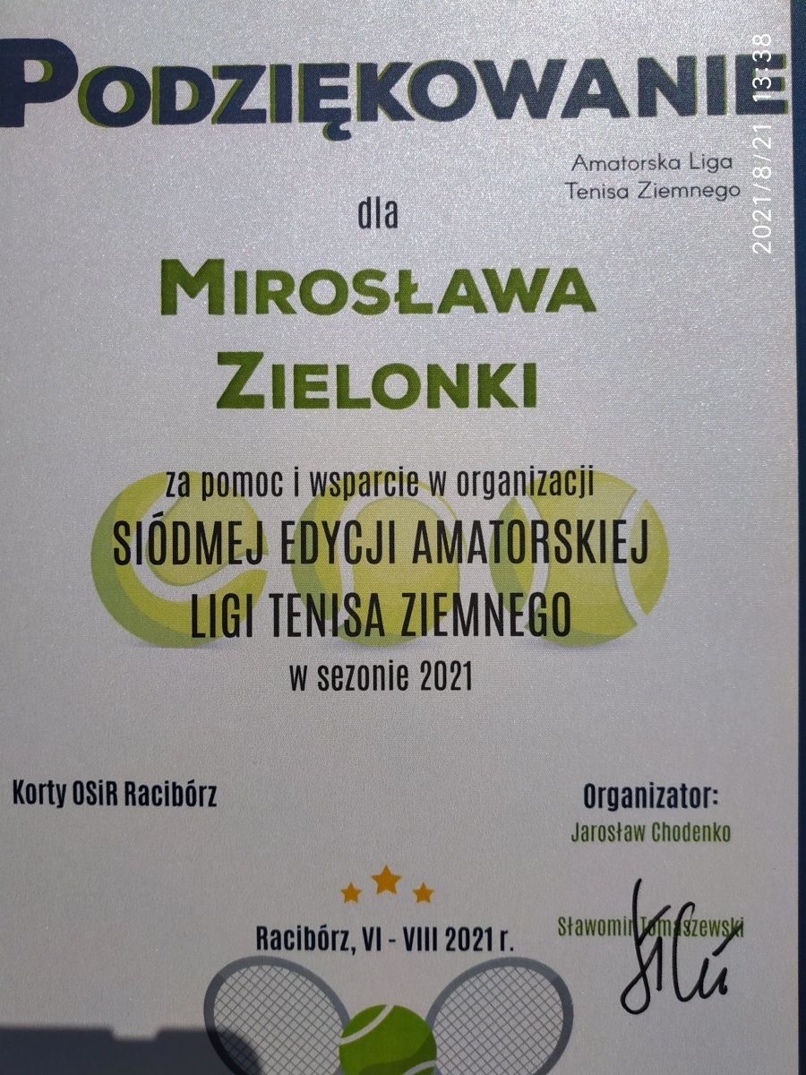 Zdjęcie w galerii na portalu naszraciborz.pl: Jarosław Chodenko wygrał amatorską ligę tenisa w Raciborzu wiadomości z regionu