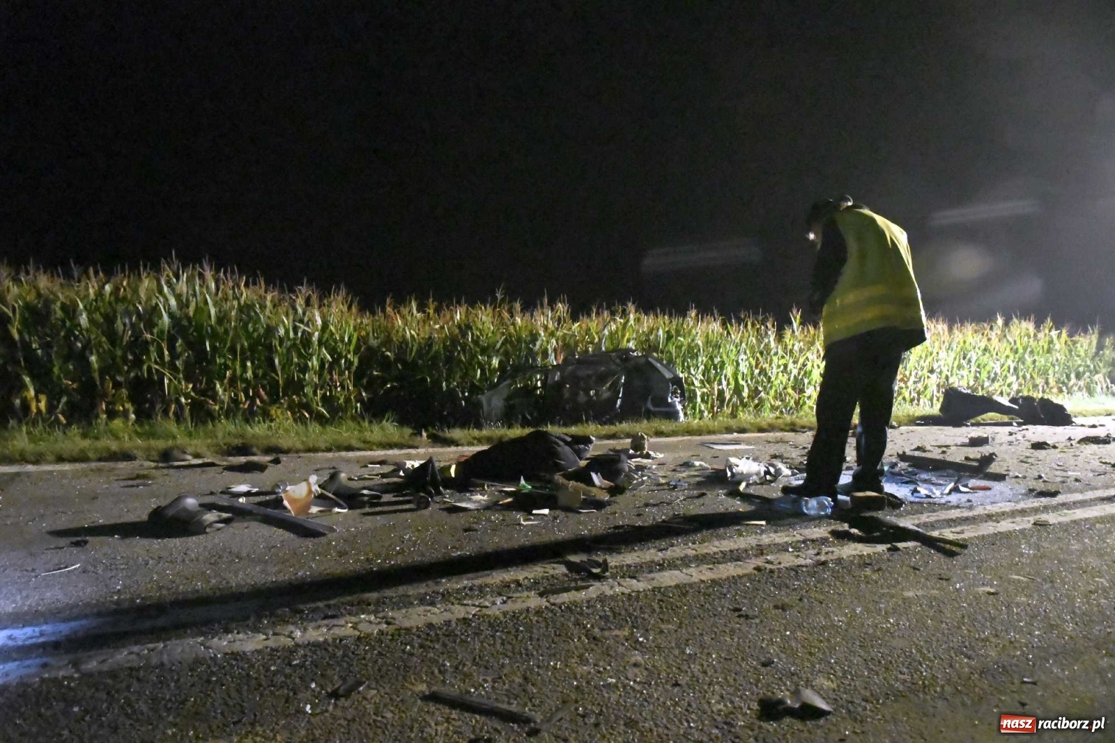 Zdjęcie w galerii na portalu naszraciborz.pl: DK 45 Racibórz-Opole. Tragiczny wypadek w Rudniku wiadomości z regionu