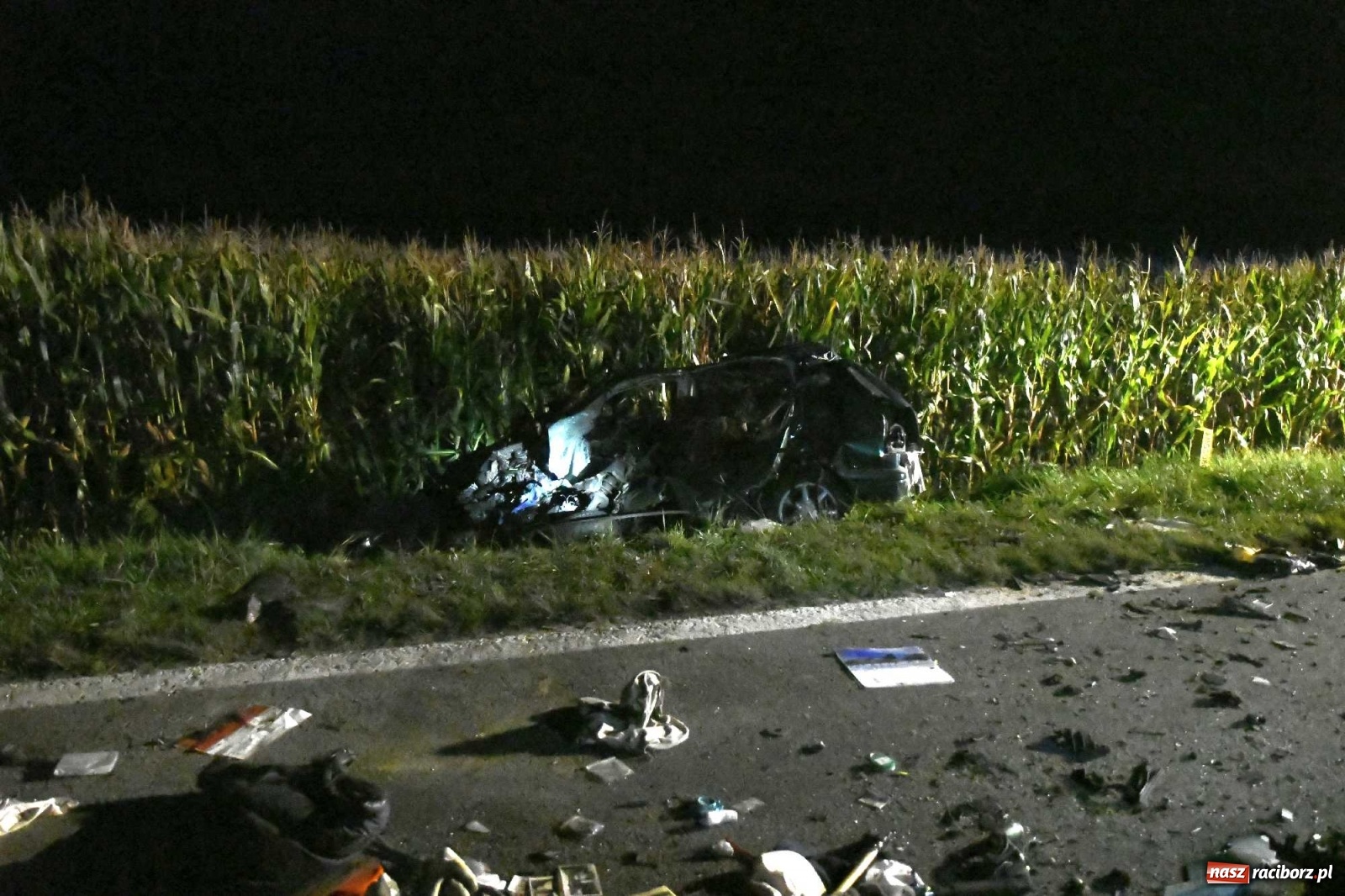 Zdjęcie w galerii na portalu naszraciborz.pl: DK 45 Racibórz-Opole. Tragiczny wypadek w Rudniku wiadomości z regionu