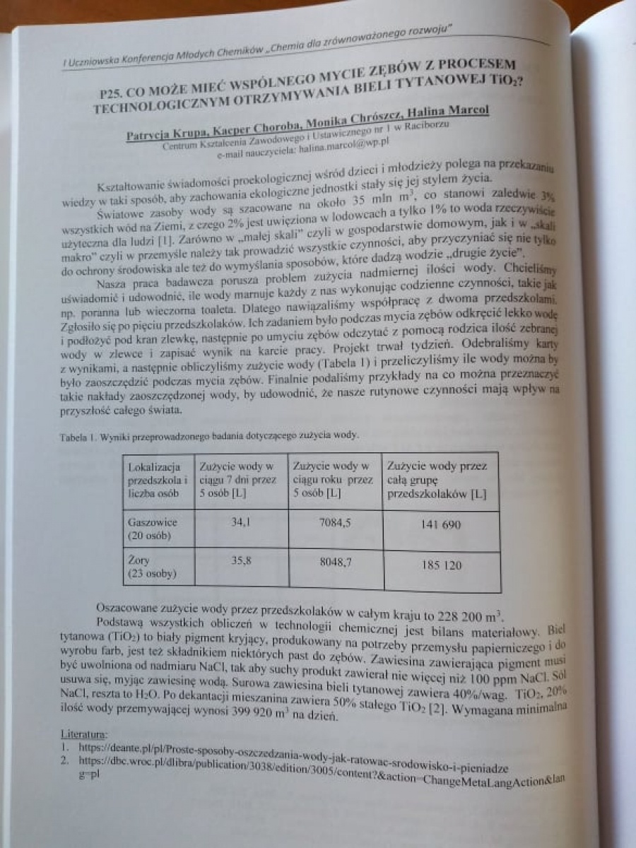 Zdjęcie w galerii na portalu naszraciborz.pl: Technicy analitycy z CKZiU nr 1 w Raciborzu wyróżnieni w Krakowie na Konferencji Młodych Chemików wiadomości z regionu