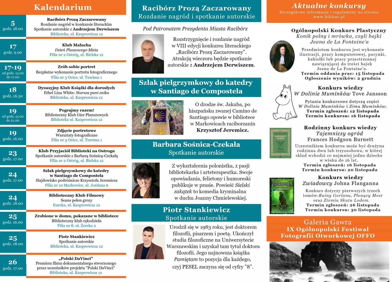 Zdjęcie w galerii na portalu naszraciborz.pl: Listopad w bibliotece. Kalendarz nadchodzących wydarzeń wiadomości z regionu