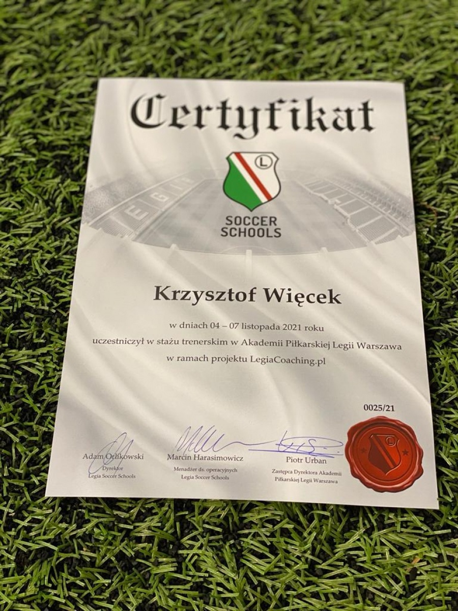 Zdjęcie w galerii na portalu naszraciborz.pl: Z Markowic na piłkarskie salony. Trener młodzieży na stażu w Legii Warszawa wiadomości z regionu