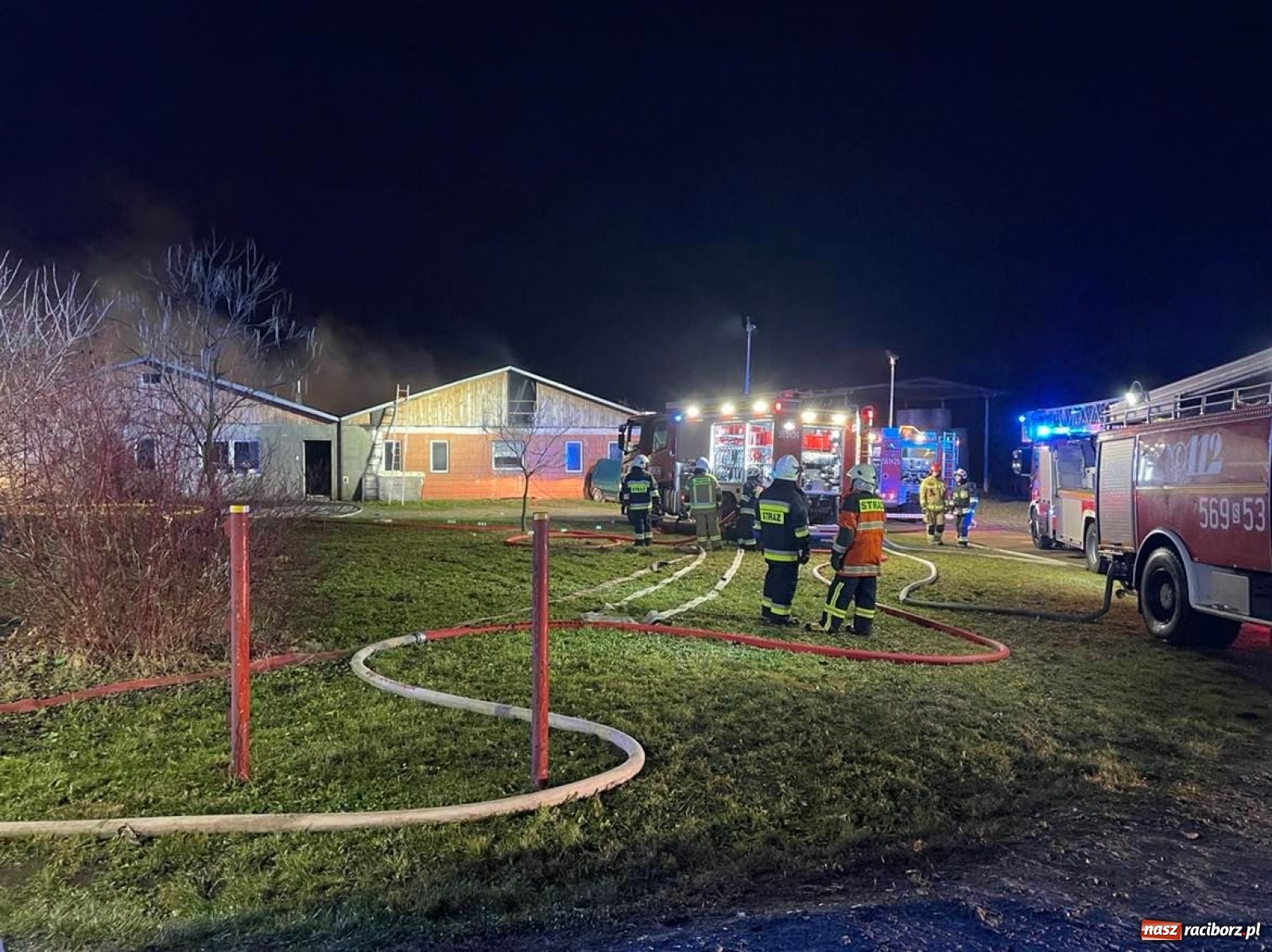 Zdjęcie w galerii na portalu naszraciborz.pl: Wielki pożar w Bieńkowicach. Spłonęły zwierzęta [FOTO] wiadomości z regionu