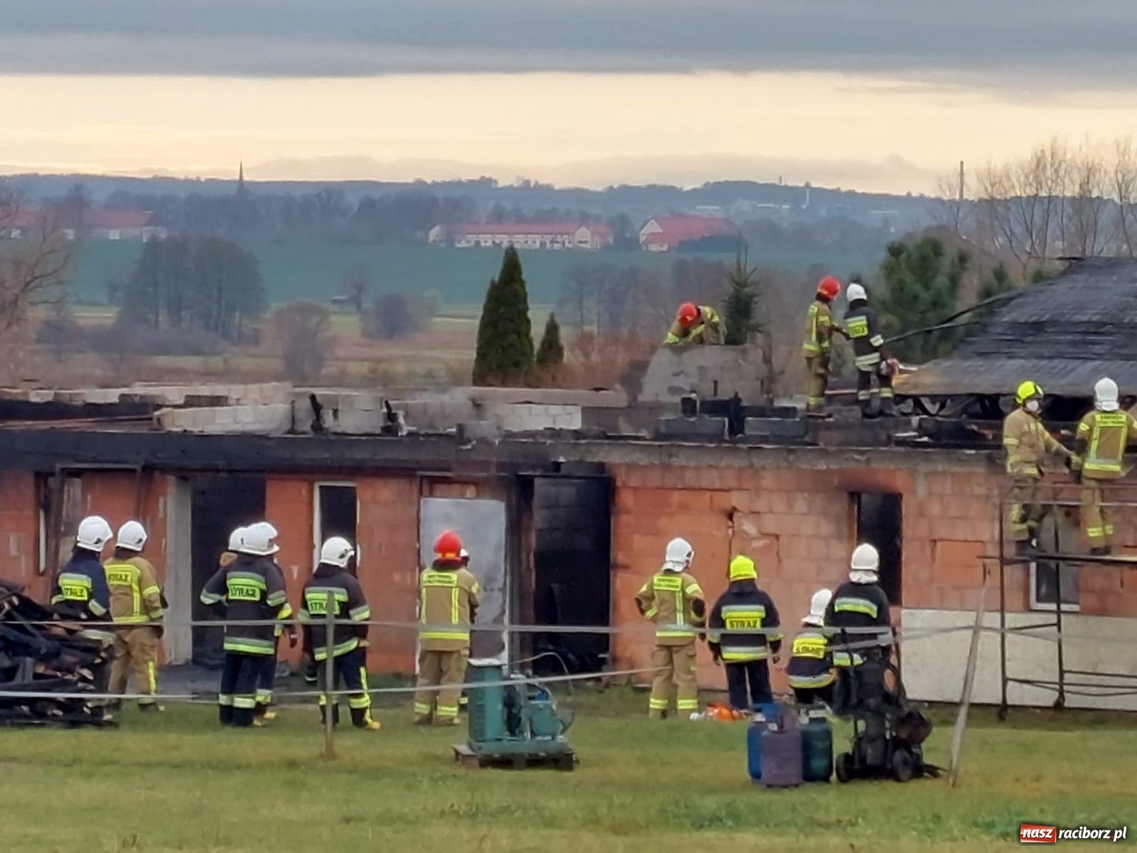 Zdjęcie w galerii na portalu naszraciborz.pl: Wielki pożar w Bieńkowicach. Spłonęły zwierzęta [FOTO] wiadomości z regionu