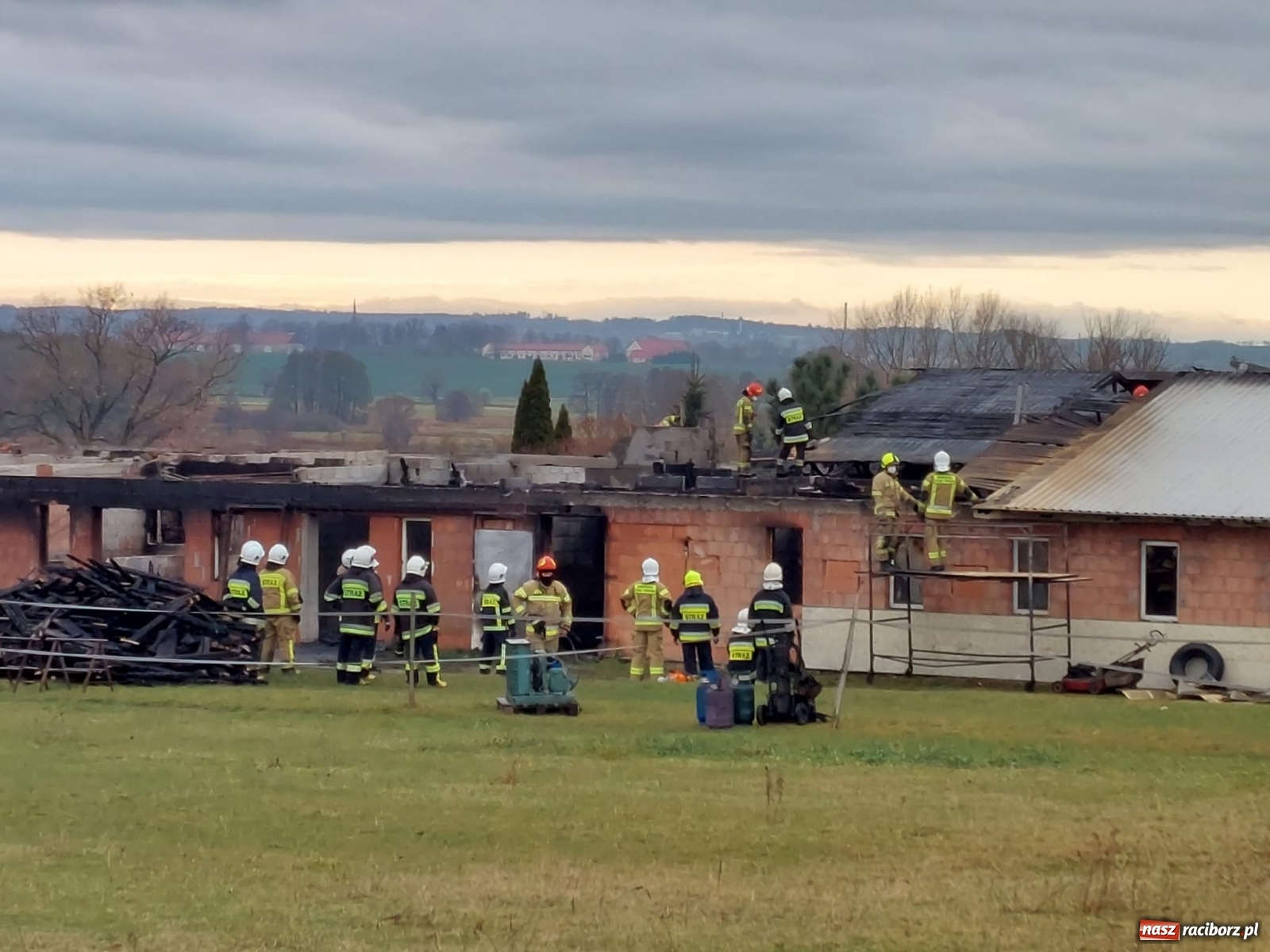 Zdjęcie w galerii na portalu naszraciborz.pl: Wielki pożar w Bieńkowicach. Spłonęły zwierzęta [FOTO] wiadomości z regionu