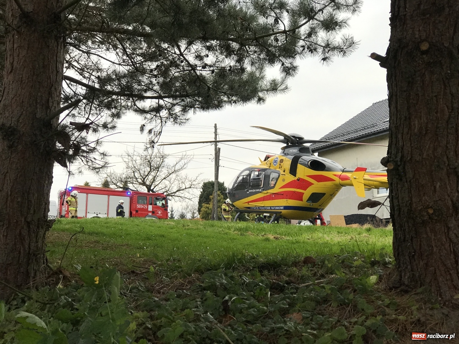 Zdjęcie w galerii na portalu naszraciborz.pl: Śmigłowiec LPR w akcji w Pogrzebieniu [FOTO i WIDEO] wiadomości z regionu