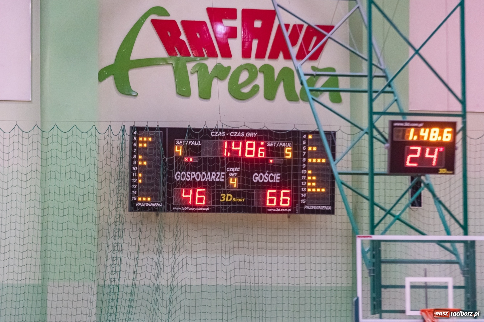 Zdjęcie w galerii na portalu naszraciborz.pl: Koszykówka. RMKS Rybnik górą w Raciborzu [FOTO] wiadomości z regionu