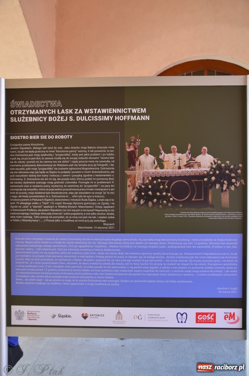 Zdjęcie w galerii na portalu naszraciborz.pl: Wystawa o Słudze Bożej w raciborskich parafiach wiadomości z regionu