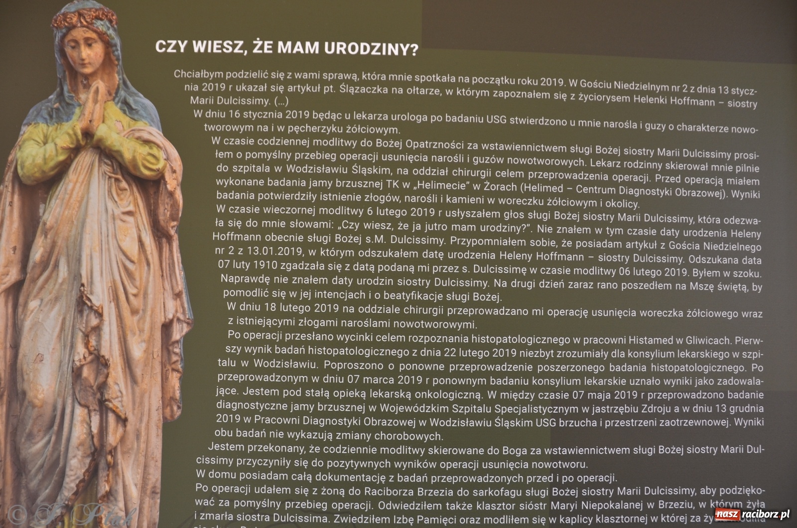 Zdjęcie w galerii na portalu naszraciborz.pl: Wystawa o Słudze Bożej w raciborskich parafiach wiadomości z regionu