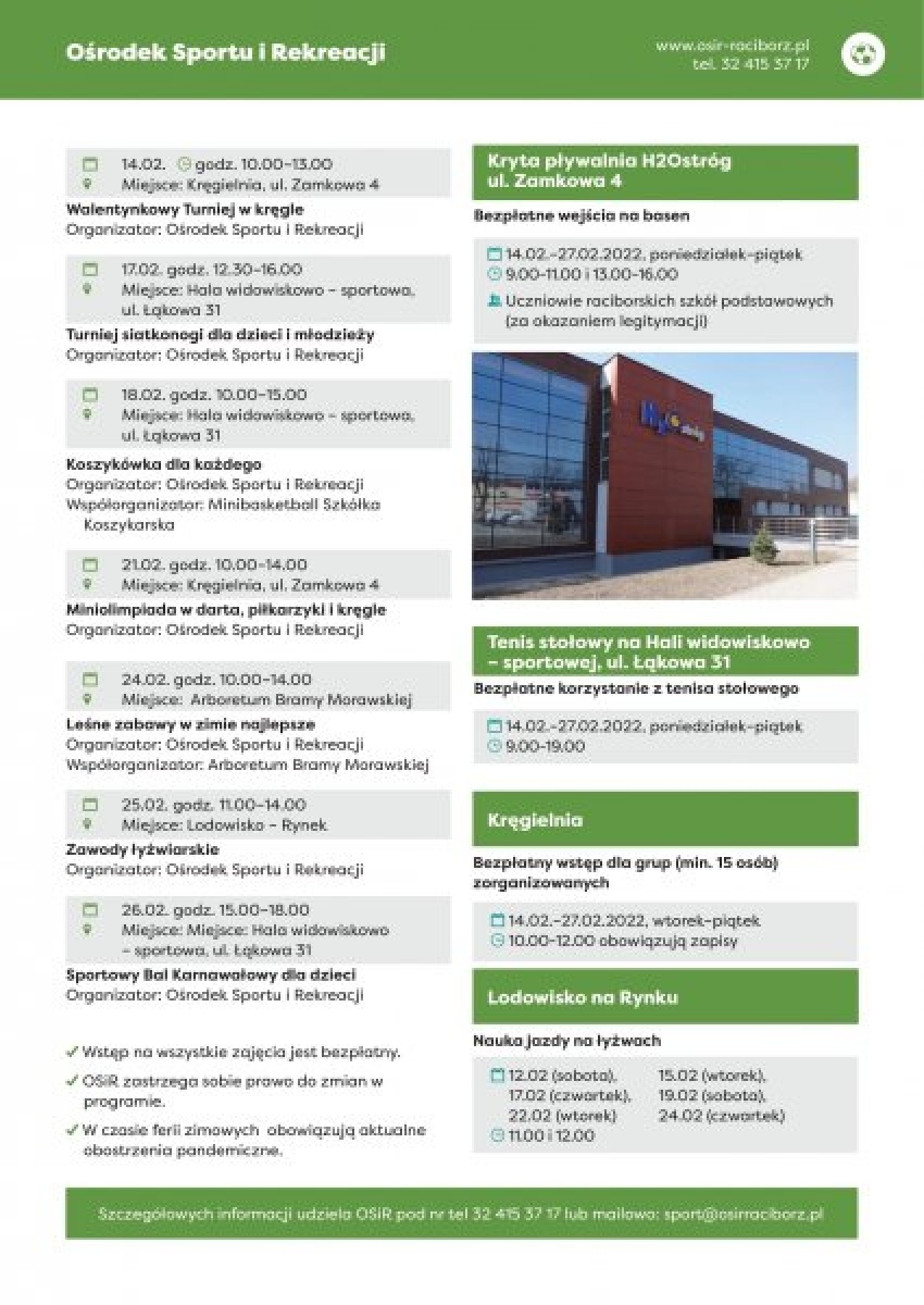 Zdjęcie w galerii na portalu naszraciborz.pl: Zima w mieście. Sprawdź ofertę na ferie wiadomości z regionu