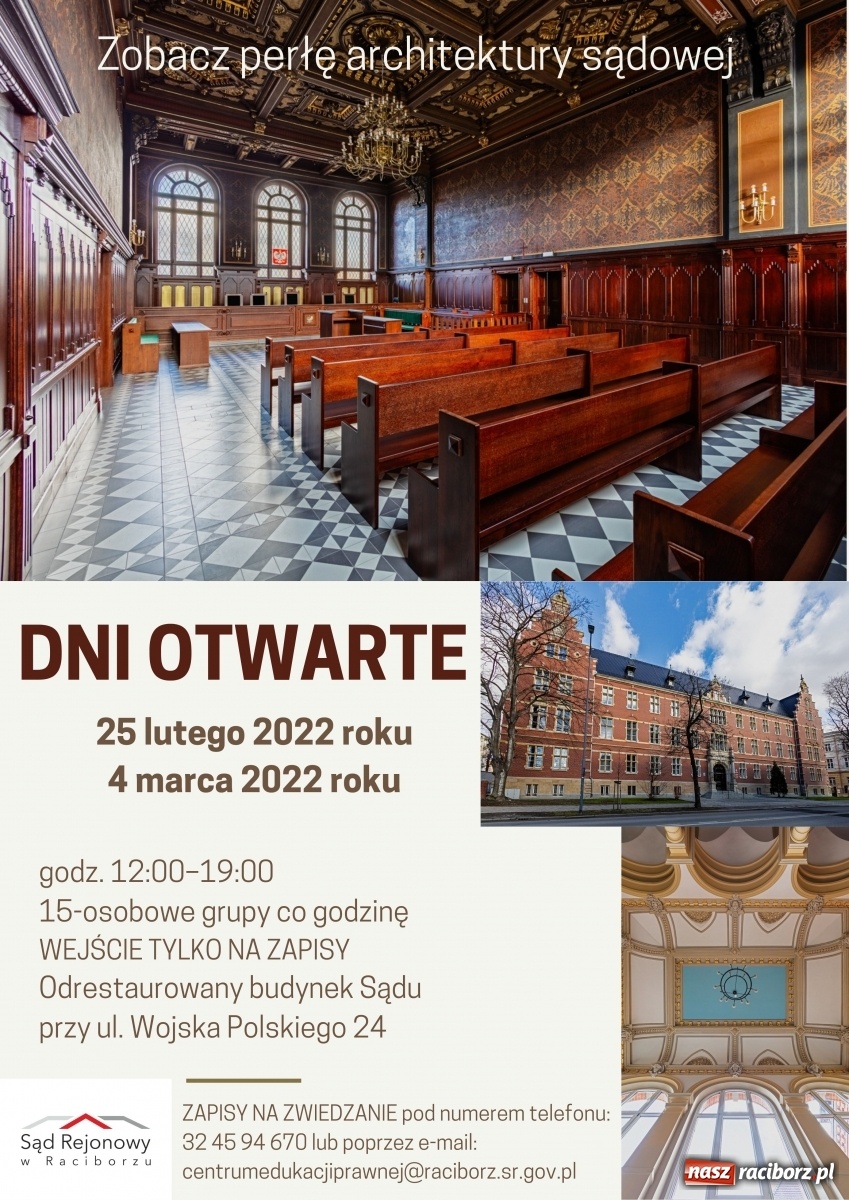 Zdjęcie w galerii na portalu naszraciborz.pl: Kolejne dwie okazje na zwiedzenie dawnego Sądu Krajowego przy Wojska Polskiego wiadomości z regionu