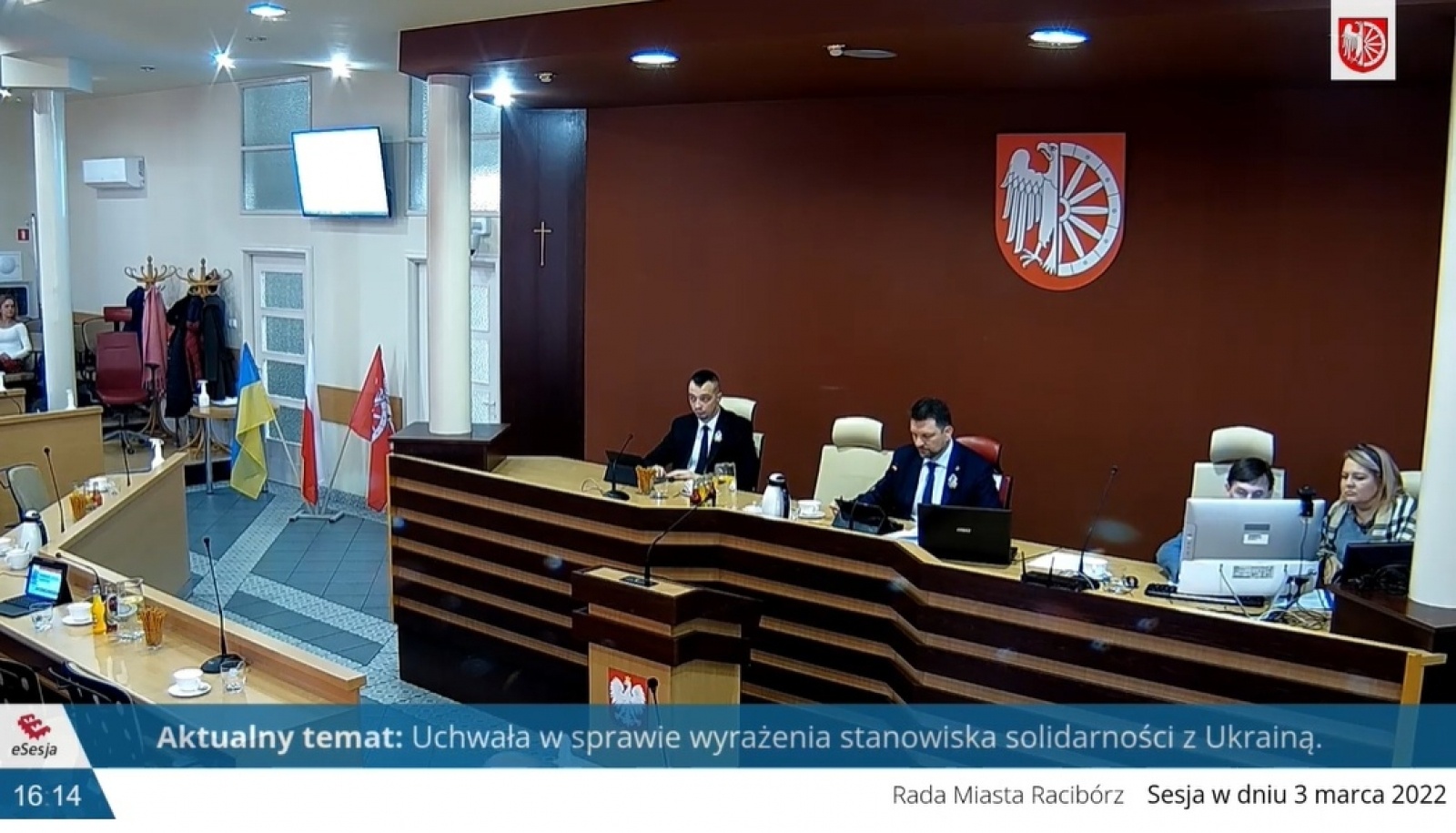 Zdjęcie w galerii na portalu naszraciborz.pl: Radni Raciborza solidarni z Ukrainą. NIE dla współpracy z Kaliningradem wiadomości z regionu