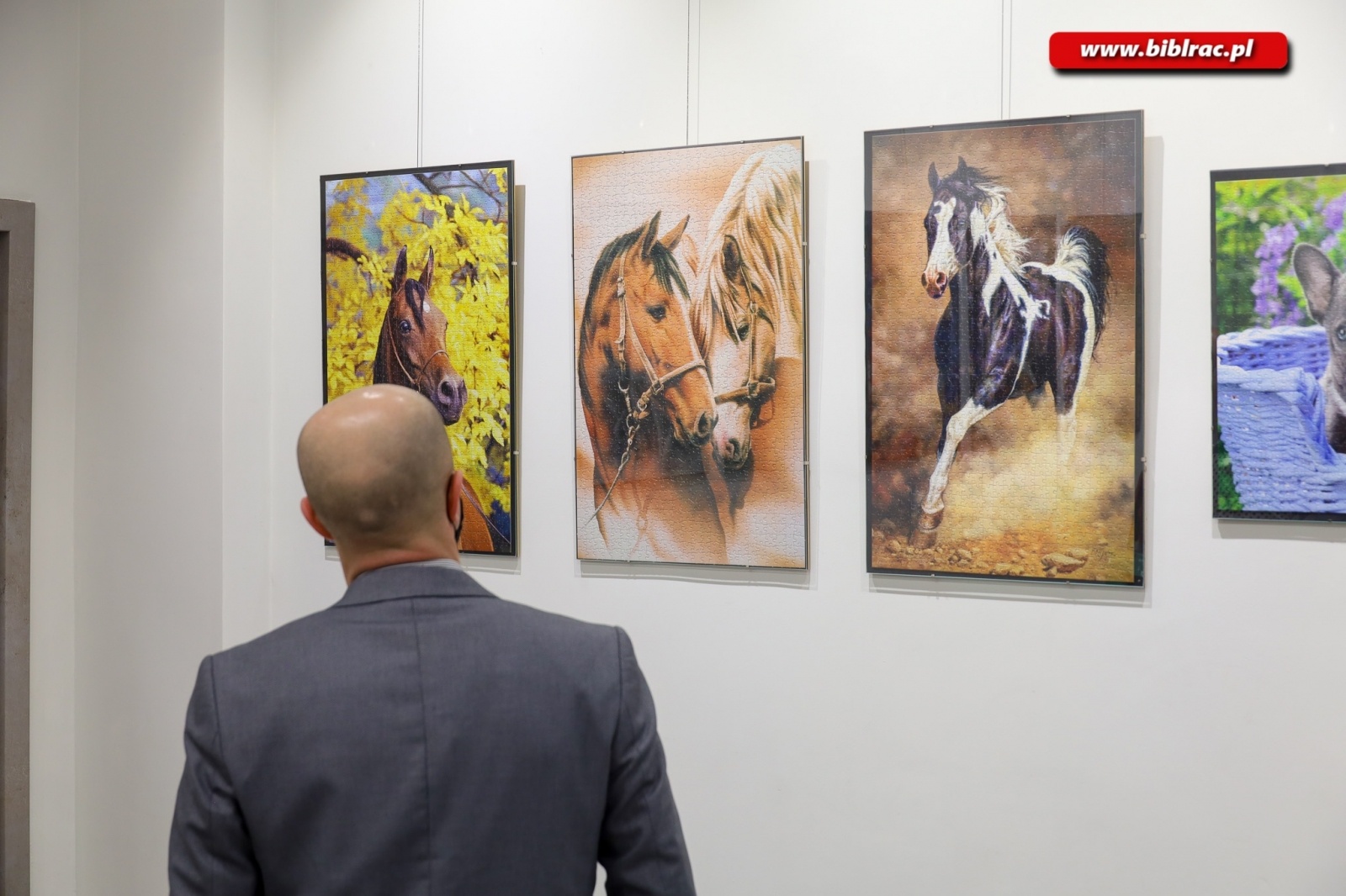 Zdjęcie w galerii na portalu naszraciborz.pl: Sztuka z puzzli. W bibliotece odbył się wernisaż wystawy Jana Świerczka wiadomości z regionu