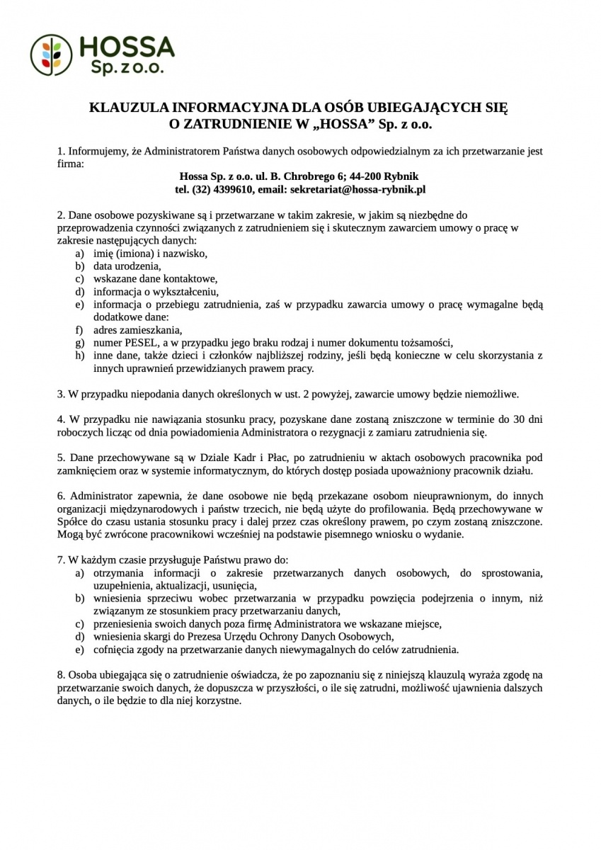 Zdjęcie w galerii na portalu naszraciborz.pl: „Hossa” Sp. z o.o. ogłasza nabór na stanowisko główna księgowa/księgowy wiadomości z regionu