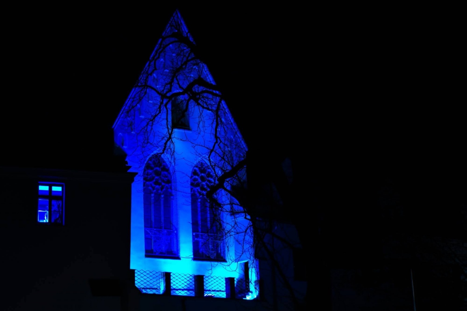 Zdjęcie w galerii na portalu naszraciborz.pl: Zamek Piastowski w niebieskim płaszczu. To ważny symbol! wiadomości z regionu