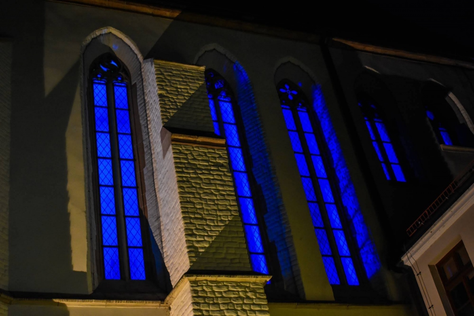 Zdjęcie w galerii na portalu naszraciborz.pl: Zamek Piastowski w niebieskim płaszczu. To ważny symbol! wiadomości z regionu