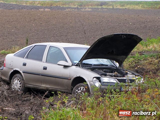 Zdjęcie w galerii na portalu naszraciborz.pl: Opel wypadł z drogi  wiadomości z regionu