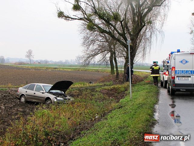 Zdjęcie w galerii na portalu naszraciborz.pl: Opel wypadł z drogi  wiadomości z regionu