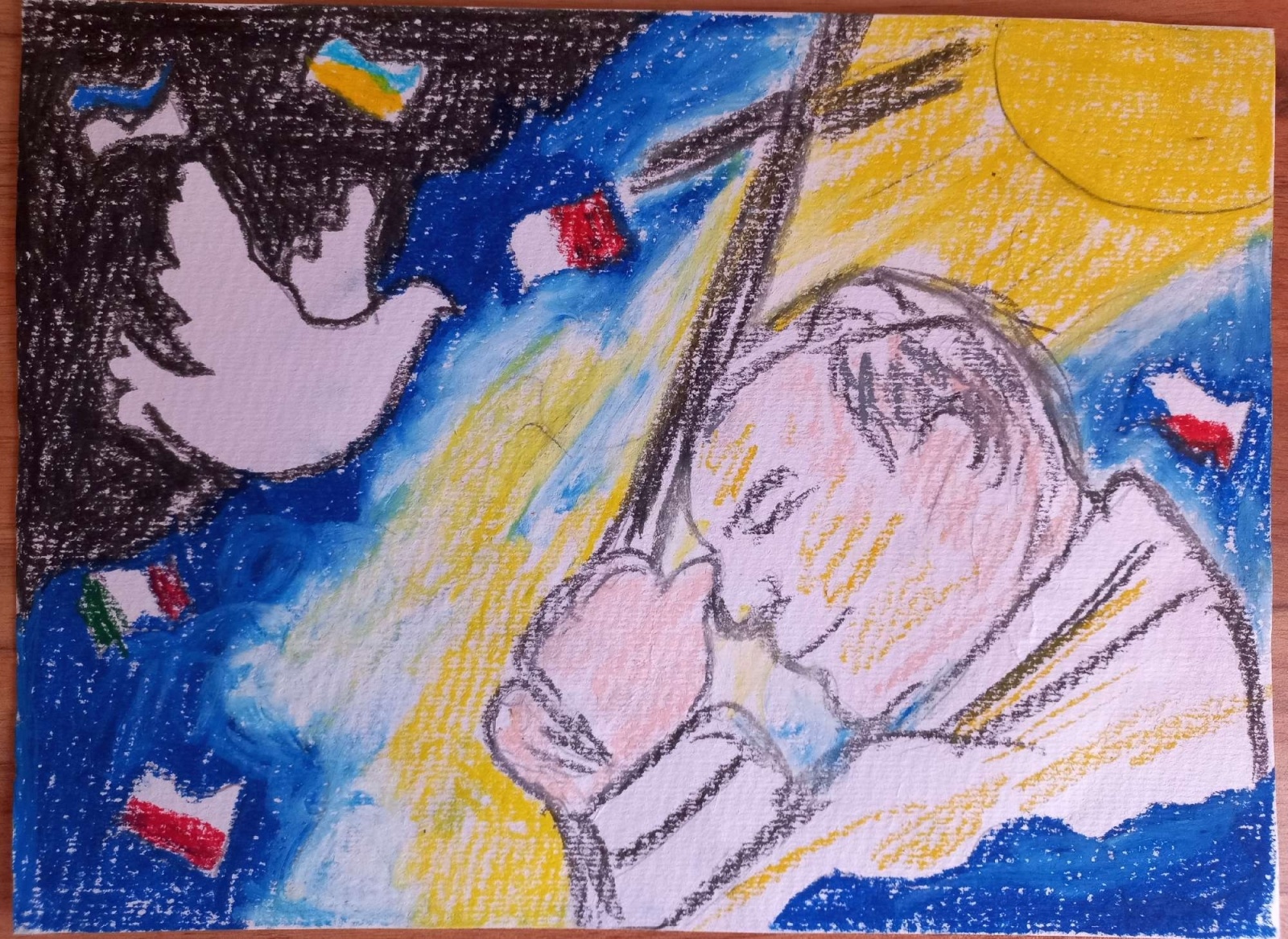 Zdjęcie w galerii na portalu naszraciborz.pl: Jan Paweł II - pielgrzym pokoju. Konkurs w SP 15 wiadomości z regionu