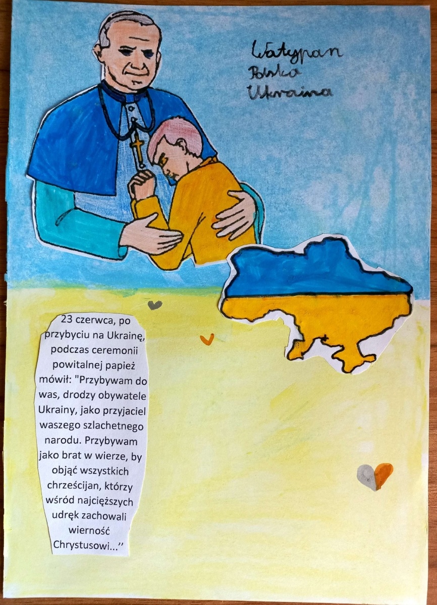 Zdjęcie w galerii na portalu naszraciborz.pl: Jan Paweł II - pielgrzym pokoju. Konkurs w SP 15 wiadomości z regionu