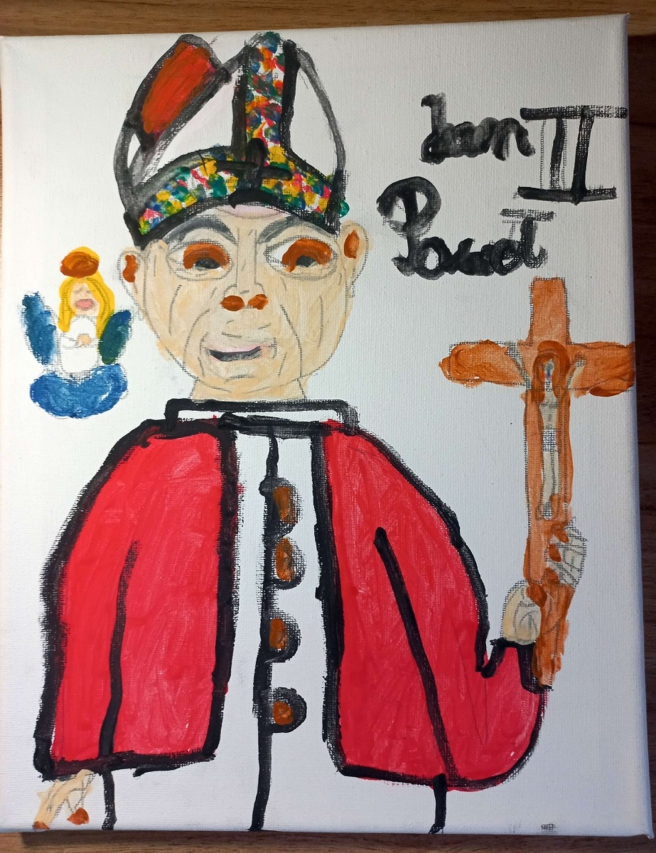 Zdjęcie w galerii na portalu naszraciborz.pl: Jan Paweł II - pielgrzym pokoju. Konkurs w SP 15 wiadomości z regionu