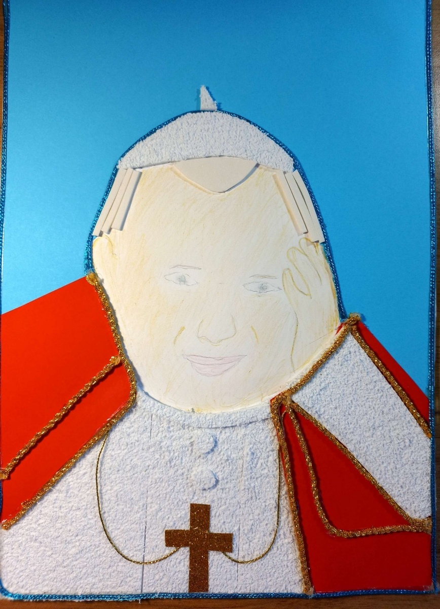 Zdjęcie w galerii na portalu naszraciborz.pl: Jan Paweł II - pielgrzym pokoju. Konkurs w SP 15 wiadomości z regionu